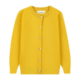 Sp - Cardigan Sweater for girls - Mustard
