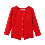 Toddler Girl Buttons Down Cardigan - red