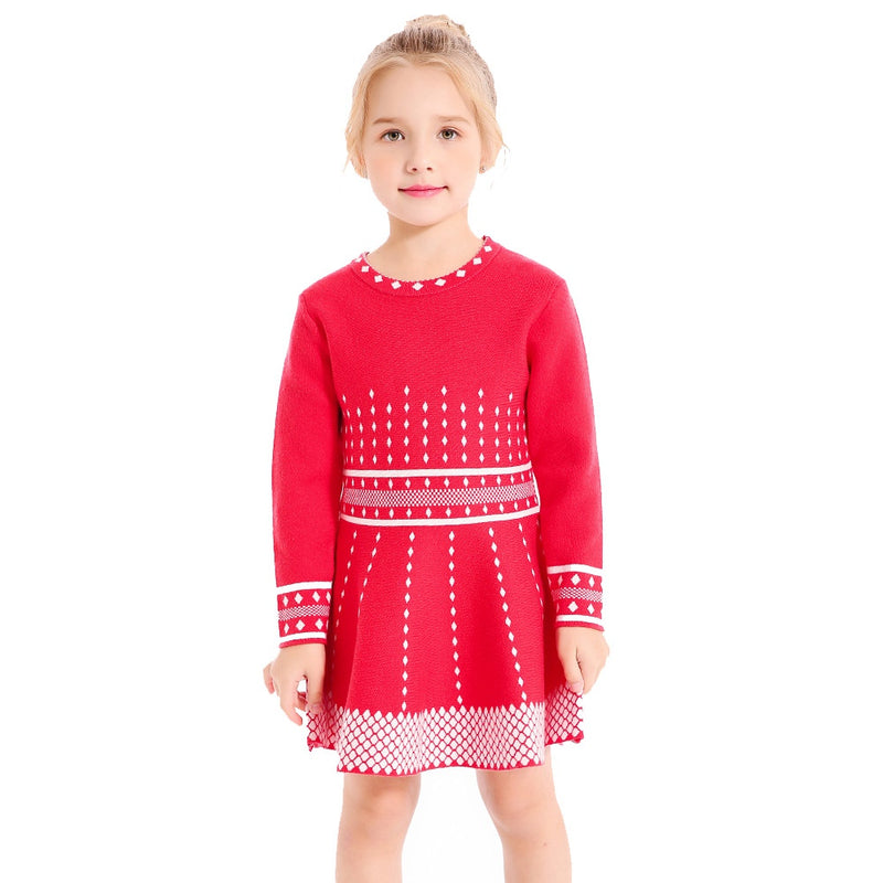  SMILING PINKER Girls Dresses Houndstooth Knitted Sweater Flare Winter  Dress Mock Neck (Black, 5-6X): Clothing, Shoes & Jewelry