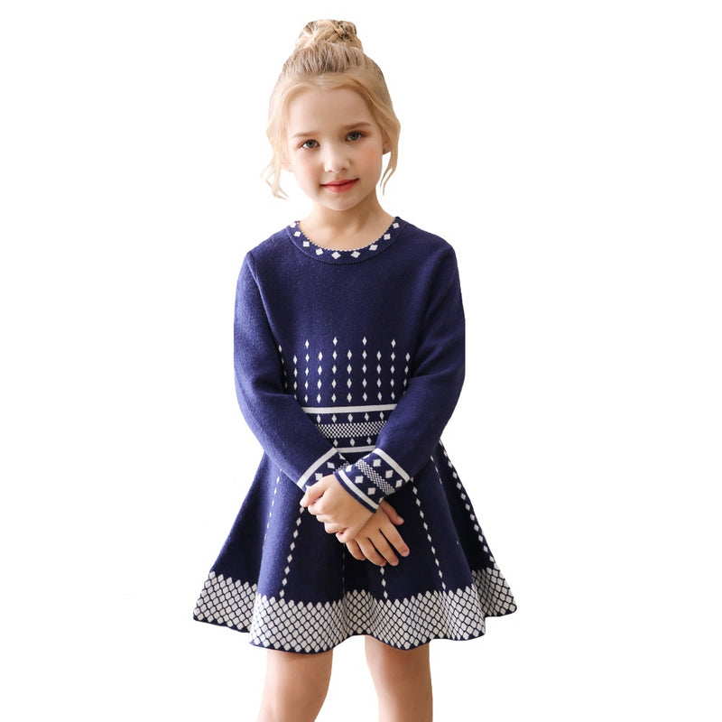  SMILING PINKER Girls Dresses Houndstooth Knitted Sweater Flare Winter  Dress Mock Neck (Black, 5-6X): Clothing, Shoes & Jewelry