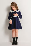 School girl dress - cute ruffled collar