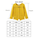 Toddler Girl Buttons Down Cardigan - Size chart